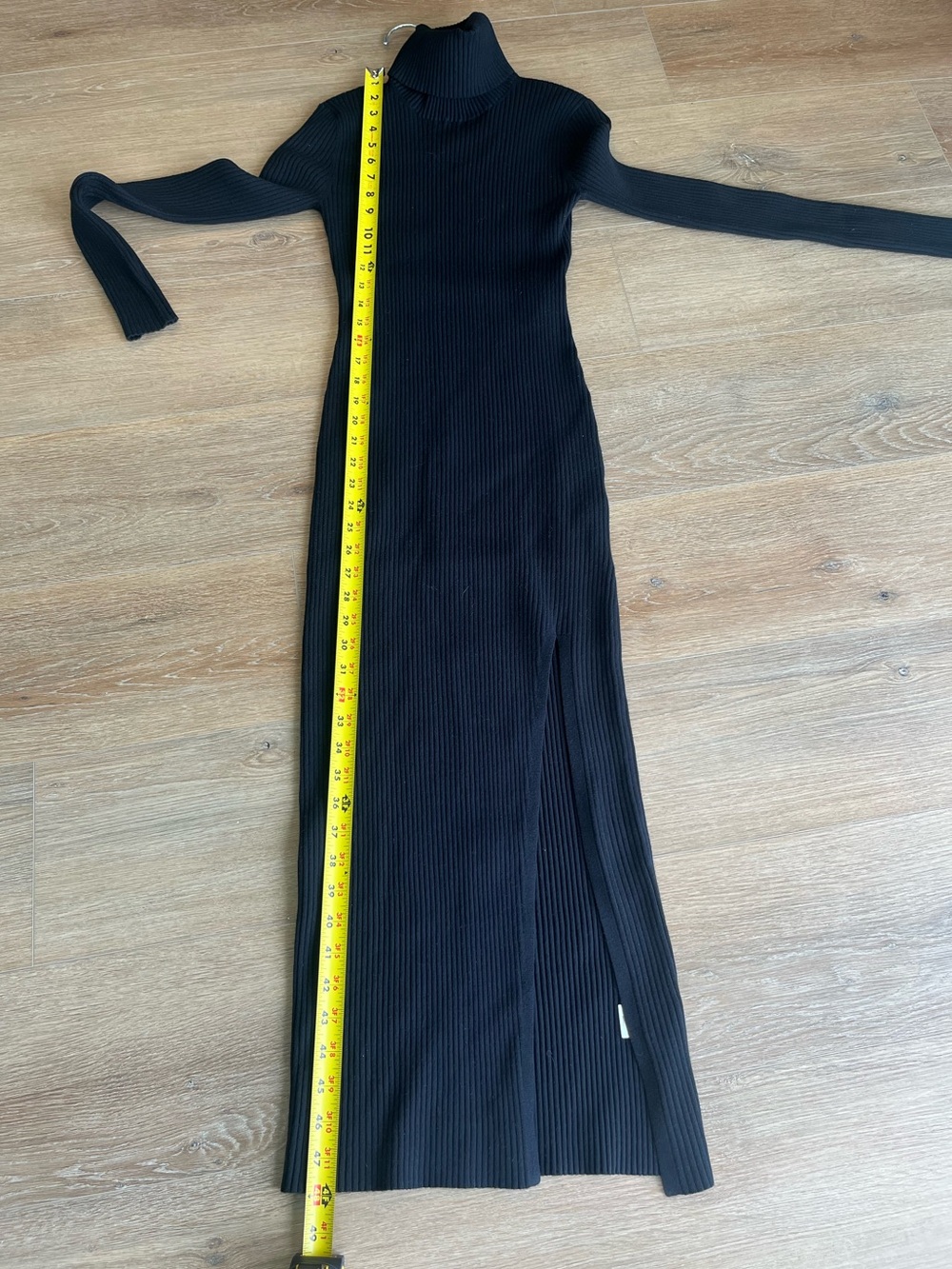 Nordstrom Black Ribbed Turtleneck Black Maxi Dress size XS NEW WITH TAGS - Picture 4 of 7